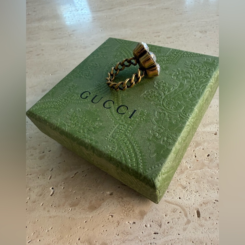 NWT GUCCI GG Marmont Crystal Ring  Designer Size: M / IT 16 - Picture 15 of 16